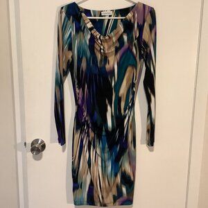 Calvin Klein Abstract Print Bodycon Dress - Size 6